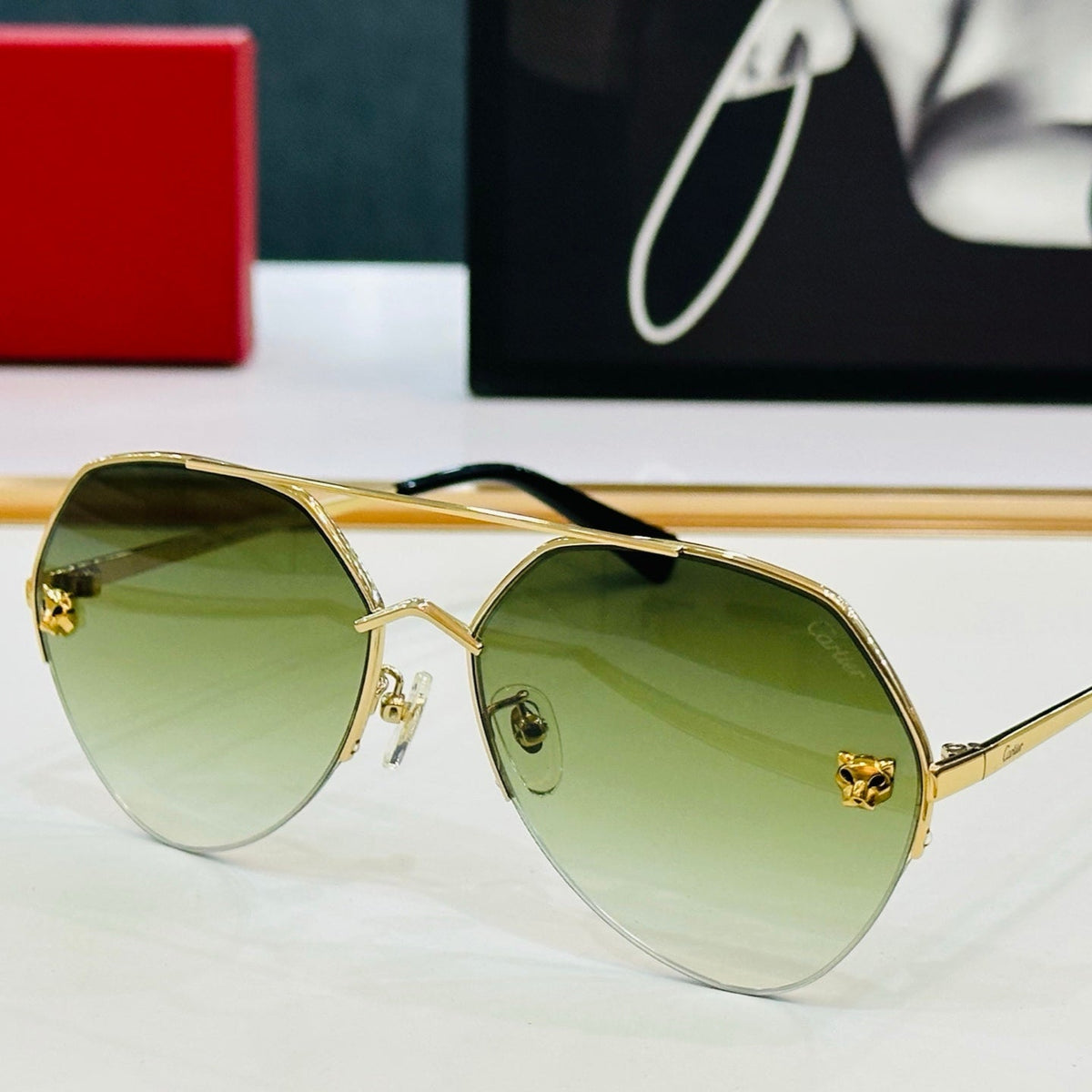 CARTIER SIGNATURE C DE AVIATOR FRAME SUNGLASSES CT0355S IN METAL