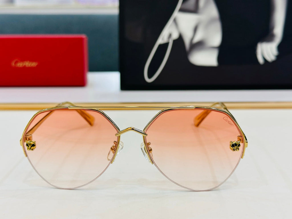CARTIER SIGNATURE C DE AVIATOR FRAME SUNGLASSES CT0355S IN METAL