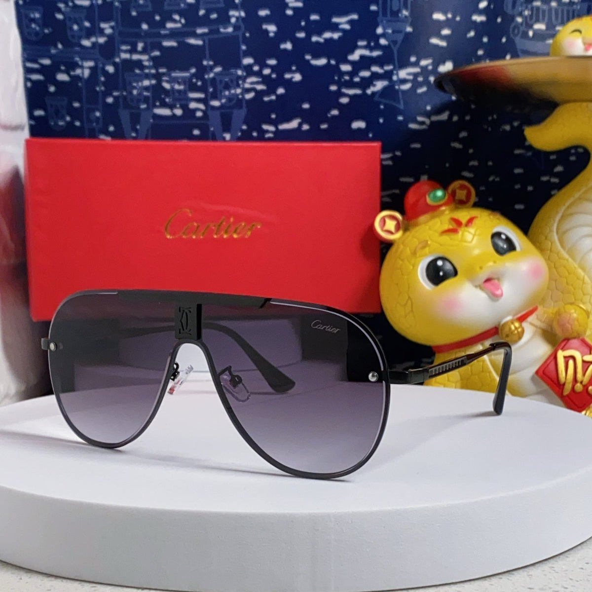 CARTIER SIGNATURE AVIATOR FRAME SUNGLASSES  563238 IN METAL