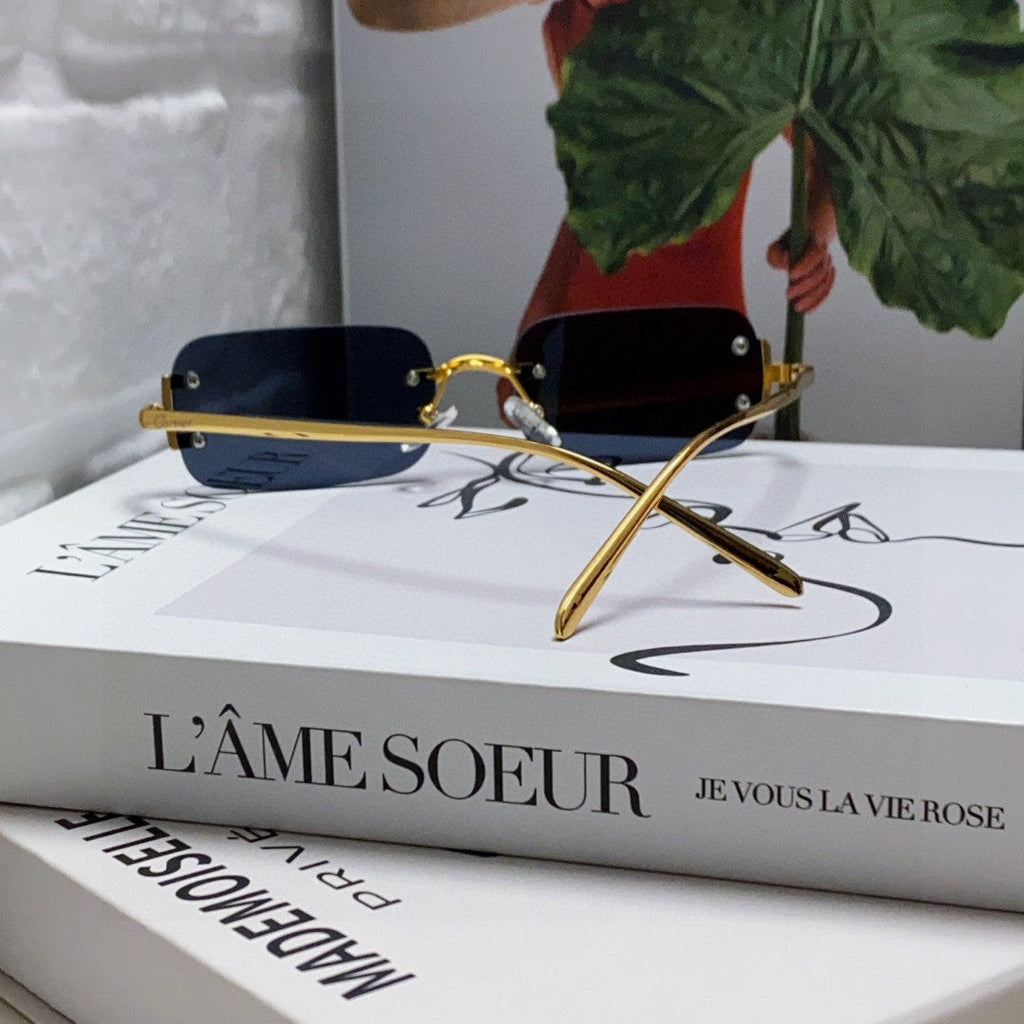 CARTIER SIGNATURE C DE RECTANGULAR FRAME SUNGLASSES 575776 IN METAL